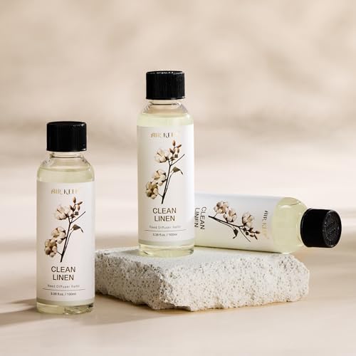 Airkeep Reed Diffuser Oil Refill/Clean Linen/3.38 oz(100ml)/3 Pack/Scented Oil Refill for Reed Diffuser Home Fragrance for Bedroom, Bathroom Office Home Decor