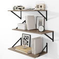 Heimlove 24W x 12D Deep Floating Shelves Set of 3 Grey