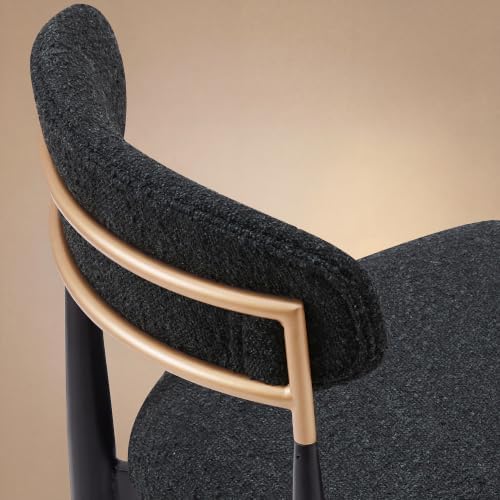 Morden Fort Counter Height Bar Stools Set of 4 with Backs, Black Boucle