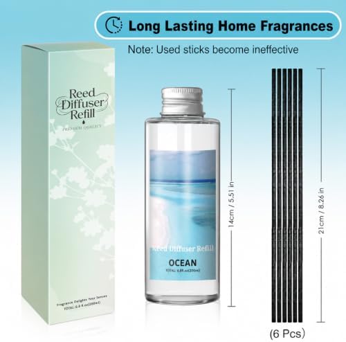 SCENTORINI Reed Diffuser Oil Refill Set, Ocean Diffuser Oil 6.76 Fl Oz