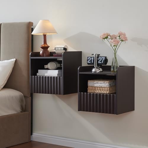 BuildHom 16"Wide Floating Nightstand Set of 2 for Bedroom