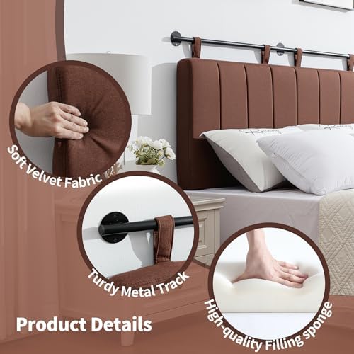 UEV King Headboard Only, Wall Mounted Hanging Upholstered Bed Head Board
