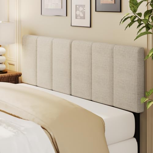 Yongchuang Upholstered Queen Headboard Only Modern Linen Head Board Oatmeal