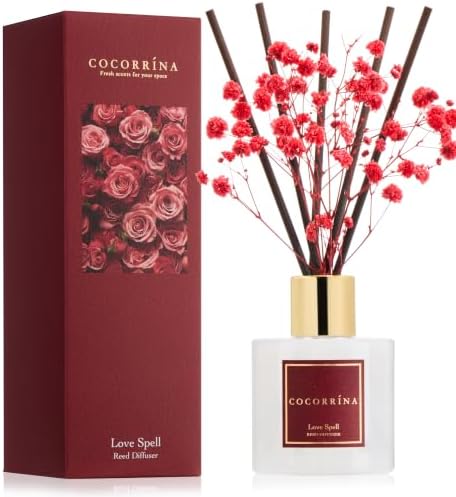 COCORRÍNA Reed Diffuser - Love Spell 3.38 fl oz Reed Diffuser for Bedroom Bathroom Home Décor