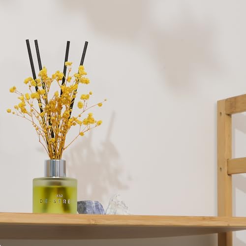 Jasmine White Tea Scent Diffuser, 1.7 oz Reed Diffuser with Dried Flower