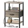 SUPERJARE Nightstand with Charging Station, USB-C Port, Bedside Table