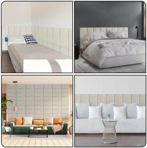 Linen Peel and Stick Headboard, Soundproof Anti-Collision Wall Panel