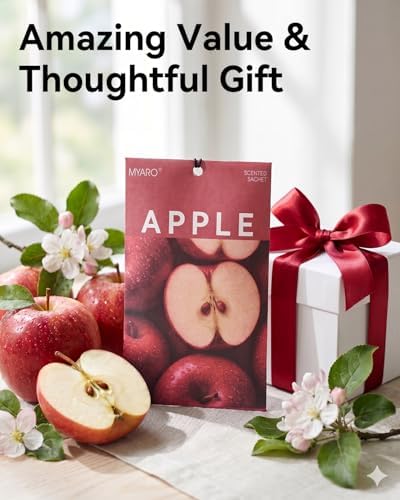 MYARO 20Pcs Red Apple Scented Sachets, Closet Deodorizer Car Air Freshener