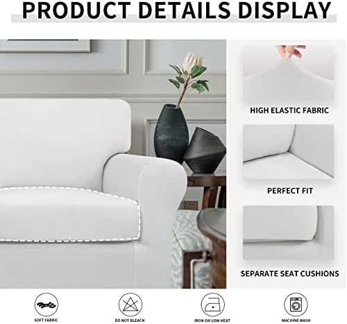 Easy-Going 2 Pieces Stretch Sofa Slipcover for Armchair Washable