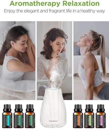 InnoGear 100ml Essential Oil Diffuser for Home with 6 Oils Gift Set, Grey
