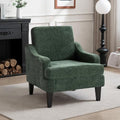 Accent Chair for Living Room,Mid-Century Arm Chair Chenille Fabric Living Room Chairs,Upholstered Reading Chair for Bedroom,Single Sofa Chair with Wood Legs for Apartment (Green)