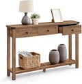 VASAGLE 47.2" Narrow Console Table with 3 Drawers and Open Storage Shelf