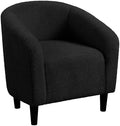 Yaheetech Small 25.5in Wide Sherpa Barrel Accent Chair for Bedroom, Black