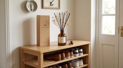 WEALD TRIBE Flower Reed Diffuser Set Clean White Linen Scent for Bathroom Air Fresheners | 4.0 fl oz Fragrance Oils with Sticks Home Fragrance Defusers | House Bedroom Office Shelf Decor & Gift