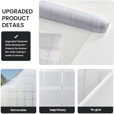 ADD.HERES Window Privacy Film, Glass Decorative Static Cling, 17.5" x 78.7"