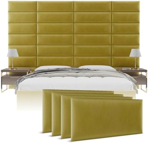 Vänt Wall Mounted Headboard Panels, Queen/Full, Velvet Olive Moss