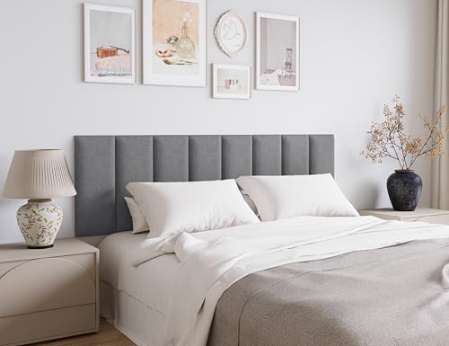 Peel and Stick Upholstered Headboard King Size, 12 Panels