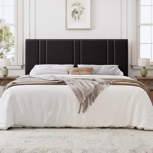 SHA CERLIN California King Size Bed Frame with Adjustable Headboard, Black