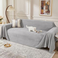 MEETSKY Couch Cover for 3 Cushion Sofa,Cat Scratch Proof Couch Protector Washable Sofa Covers Sectional Couch Covers for Dogs Soft L Shape Sofa Slipcover for Pets Kids, 91" x134”,Light Grey