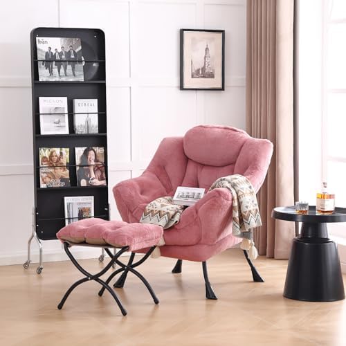 LITA Lazy Chair with Ottoman, Comfy Accent Reading Chair