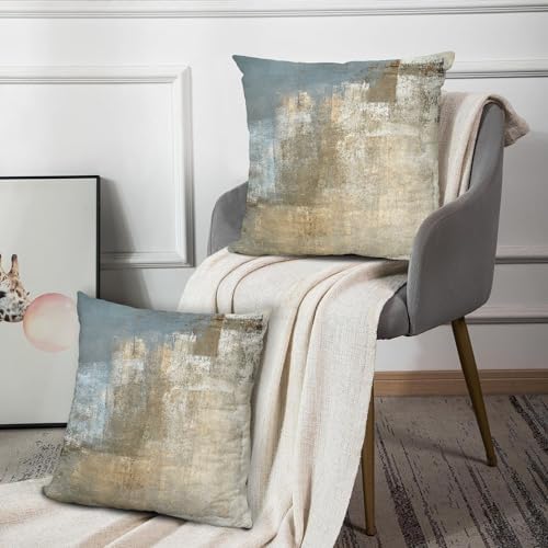 Throw Pillow Covers for Couch, 20x20 Inch, Set of 2, Beige Grey