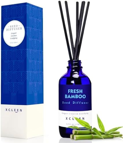 Xcleen Reed Diffuser, Fresh Bamboo Scented Diffuser with Sticks, Home Fragrance Aromatherapy Oil Diffuser for Bathroom Office Decor