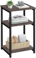 VASAGLE Side Table, Small End Table, Tall Nightstand, Steel Frame