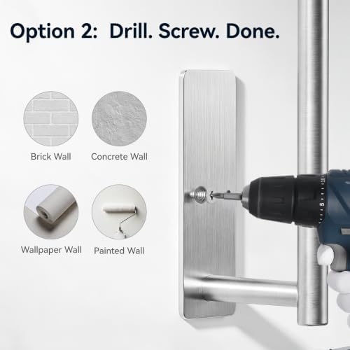 Paper Towel Holder,Self-Adhesive or Drilling， Brushed Nickel, 1 Pack
