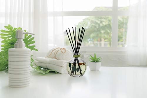 Reed Diffuser Set, Unwind Eucalyptus & Mint Scented Oil Diffuser with Sticks, Home Fragrance Accessories for Bathroom Shelf Decor, Aroma Diffusers for Home or Office Desk, USA Made