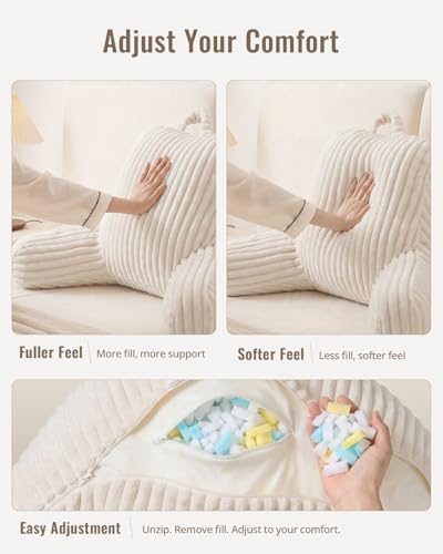 Blissful Diary Reading Pillow for Bed, Backrest Pillow, Cream White