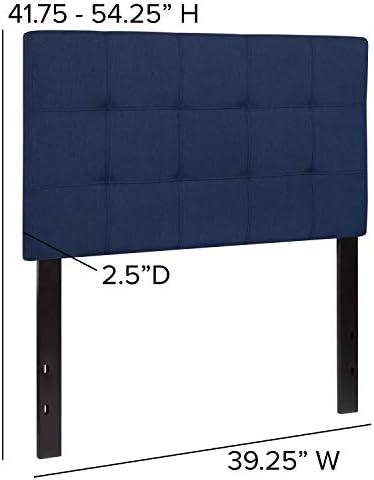 EMMA + OLIVER Size Headboard in Navy Twin Quilted Tufted Headboard