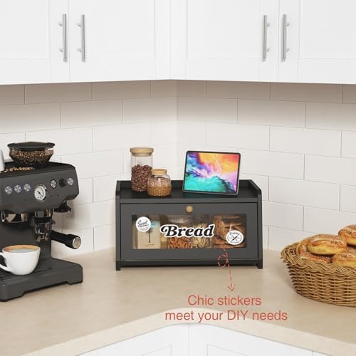 Small Bread Box for Kitchen Countertop, Cute Modern Breadbox Counter Top
