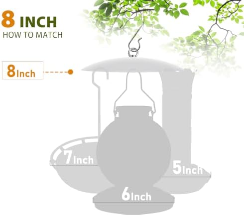 8" Bird Feeder Rain Guard, Hummingbird Feeder Shade Dome Cover, Hanging Baffle for Bird Feeder Pole,Smart Birds Feeder's Umbrella(Translucent),4 Pack