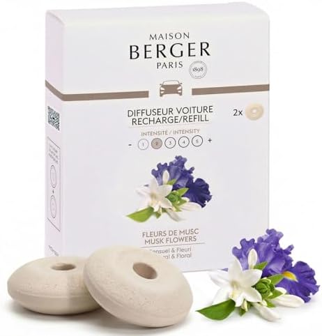 MAISON BERGER Car Diffuser Refill Set, Musk Flowers
