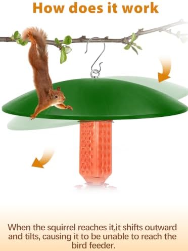 19.25-Inch Extra Large Squirrel Baffle,Hummingbird Feeder Shade Dome Cover, Bird Feeder Rain Guard, Hanging Squirrel Proof for Shepherd's Hook Outdoors (Green) 4 Pack