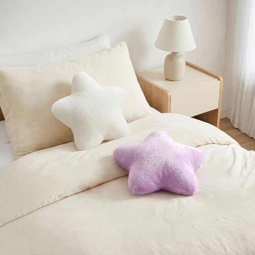 2PCS Star Pillow Set,15.35“ Cute Purple Decorative Throw Pillows for Bed