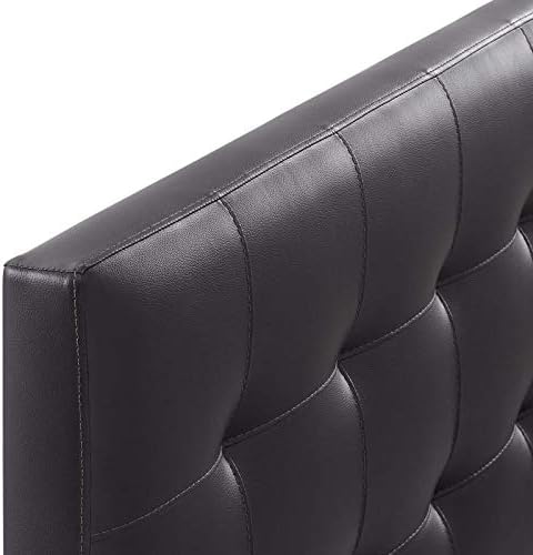 Modway Lily Tufted Faux Leather Upholstered King Headboard in Brown