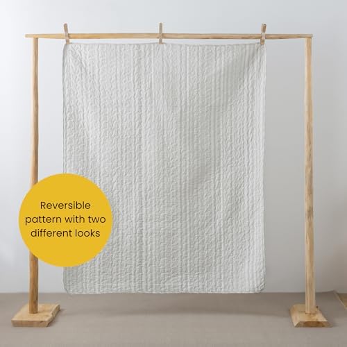SLPR - Cotton Quilted Throw Blanket, 50" x 60" Patchwork, Country Lane