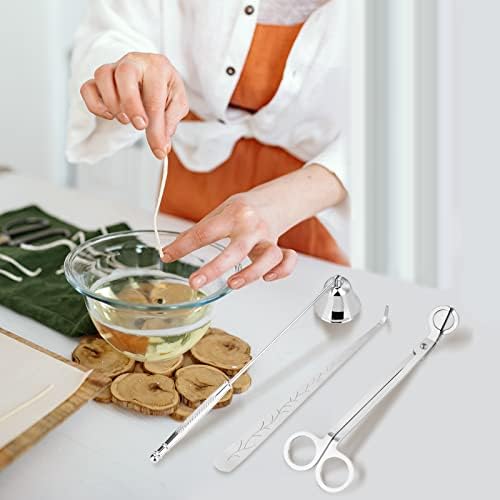 Kirecoo 3-in-1 Candle Accessory Set with Trimmer Snuffer & Dipper, Silver