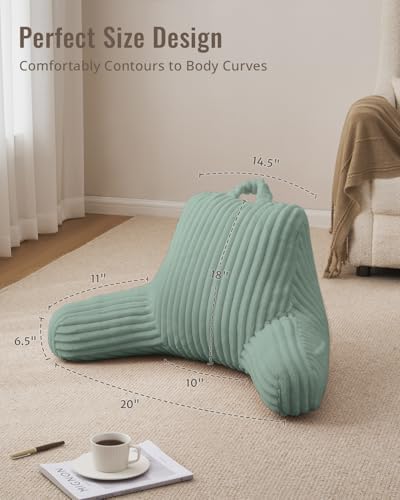 Blissful Diary Reading Pillow for Bed, Backrest Pillow, Mint Green