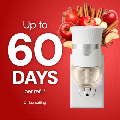 Air Wick Plug-In Refills, Apple Cinnamon Medley, Essential Oils,10 count