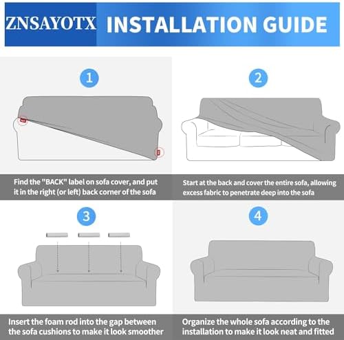 ZNSAYOTX 1 Piece Jacquard Couch Covers for 2 Cushion Couch High Stretch Loveseat Slipcover for Pets Dogs Anti Slip Love Seat Sofa Slipcover Furniture Protector (Medium,New Pattern Light Beige)