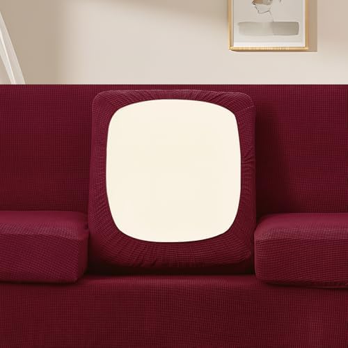 U-NICE HOME 4 Pieces Stretch Couch Cover Sofa Slipcover, Burgundy