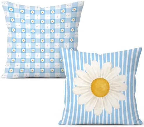 Cottagecore Daisy Decor Pillow Covers 18x18 Set of 2,