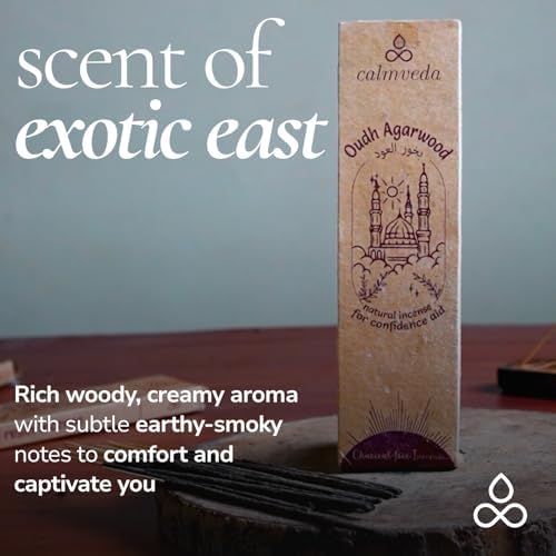 Mystic Oud Agarwood Incense Sticks - Thick Resin Incenses 40+ Pack, 9 Inch