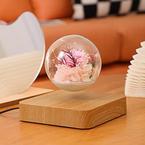 Magnetic Levitating Flower, Forever Flowers Real Eternal Roses, Levitation LED Light Bulb Lamp Floating Light, Decorative Light for Kids Lover Friends
