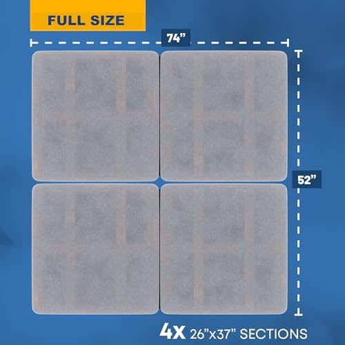 Greaton, 1.5-Inch Split Wood Bunkie Board Full Size, Under Mattress Support, Fits Bed Frames, bunk beds, Fully Assembled, Breathable Fabric Cover, Replaces Bed Slats or Box Spring