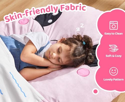 Hobestluk Bean Bag Chair Floor Bean Bag for Kids Playroom Living Room Pink