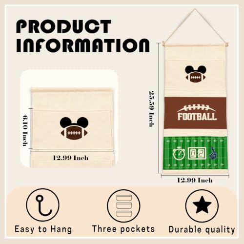 3-Pocket Hanging Wall Organizer, Sports Ball Design Over Door Storage