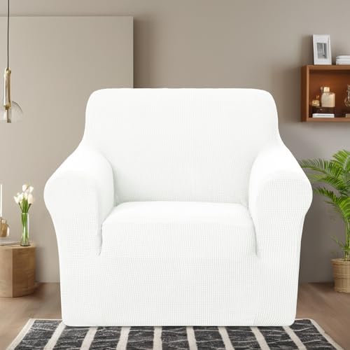U-NICE HOME Stretch Recliner Chair Cover Armchair Slipcover, Ivory White